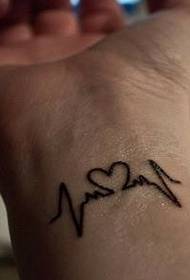 Szívverés tetoválás mintás kép