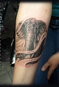 Hand sketch elephant tattoo pattern