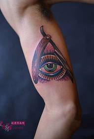 Creatieve scheermes oog tattoo foto