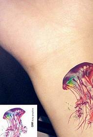 Dealbh pàtran tatù jellyfish wrist