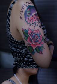 Umbrella rose arm tattoo image