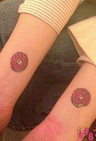 Cute donut wrist tattoo picture