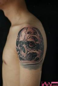 Creative bag shoulder skull tattoo picture
