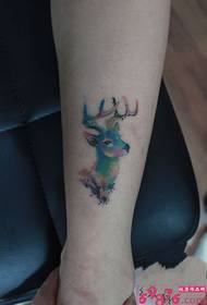 Wrist colorful moose avatar tattoo picture