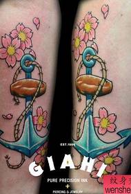 Beautifully colored colorful anchor tattoo pattern for the arm