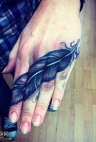 Hand feather tattoo picture shared by the tattoo hall