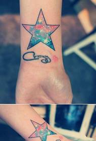 Personality fantasy small starry five-pointed star tattoo picture