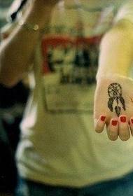 Hand dream catcher tattoo pattern picture