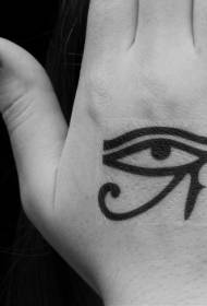 Hand back original ancient Egyptian symbol Horu eye tattoo pattern