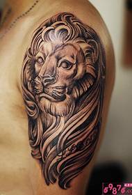 Sculpture wind lion arm tattoo pattern picture