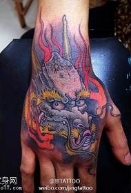 Colorful dragon tattoo pattern