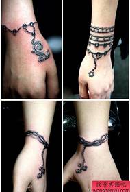 Set of wrist bracelet tattoo designs