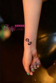 Pink small fresh bow wrist tattoo picture
