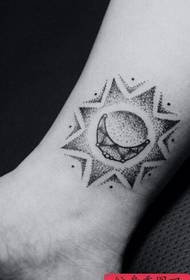 Hand wrist, dot moon, tattoo work