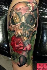 Tattoo show, recommend a European-American style skull tattoo