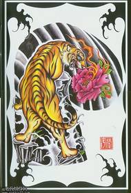 एक पारंपरिक आधा बाघ बाघ टैटू पैटर्न