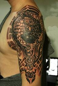 Domineering tai yin and yang squid arm tattoo