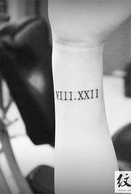 a set of Roman numeral tattoos suitable for both men and women