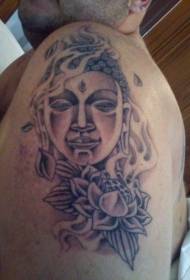 Arm Buddha avatar with lotus tattoo pattern