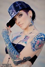 European and American sexy beauty pricking and piercing tattoo pattern