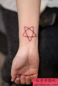 Arm pentagram line tattoo pattern