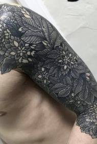 Laki-laki lengan cetak hitam pola tato totem