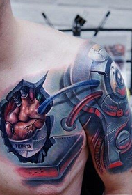Modu di tatuatu di tatuaggi meccanicu di culore cumpletu