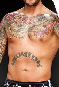 Influx vira koloro duoble hemiple tatuaje ŝablono igas homojn krii