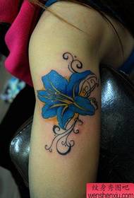 Patrón de tatuaje femenino: Patrón de tatuaje de flor de lirio