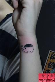 Girl's arm cute totem elephant tattoo pattern