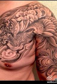 Half a phoenix tattoo pattern