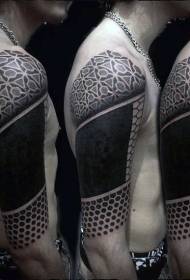 Arm simple black geometric tribal totem tattoo pattern