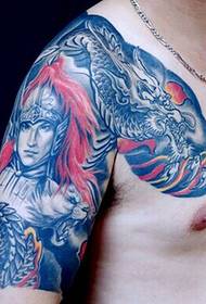 Klasszikus uralkodó félpáncél Zhao Yun tetoválás