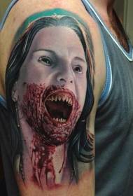 Patró de tatuatge a vampirs de color horror a l'espatlla