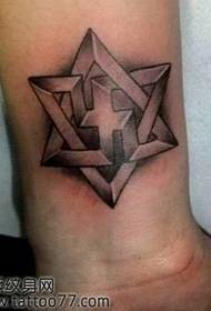 Stylish arm six-pointed star tattoo pattern