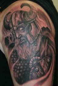 Viking-soturin haarnisko iso tatuointi -kuvio