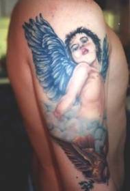 Patrón de tatuaje de brazo de anxo pequeño colorido