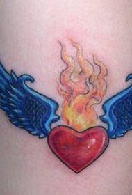 Arm tattoo pattern: arm color love wings tattoo pattern