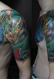 Nepokretna King Tattoo Dragon Tattoo Pola oklopa Tattoo Cover Tattoo