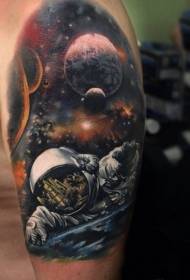 Shoulder realistic color large space tattoo pattern