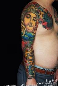 Pola tradicionalnog šarenog uzorka Buda tetovaža
