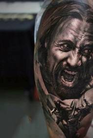 Modèle de tatouage réaliste à gros bras guerrier Spartiate