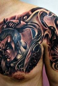 Cool Erlang God Half Armour Tattoo