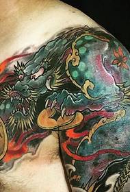 Hanging fried colorful half armor unicorn tattoo pictures