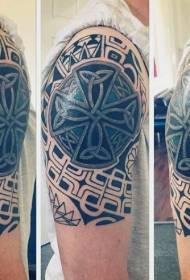 Çok eğlenceli komik siyah kabile totem ve celtic knot dövme deseni