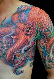Super personality, half-cut octopus tattoo