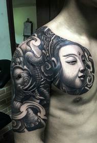 Mitja estàtua molt maca del tatuatge de Buda