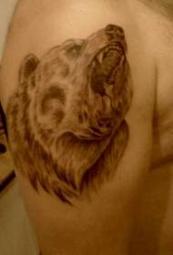 Velké rameno realistické medvěd tetování vzor