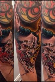 Arm asian style devil avatar tattoo pattern