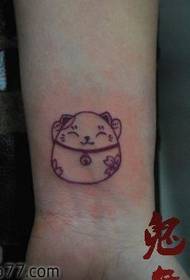 Arm super cute kitten tattoo pattern